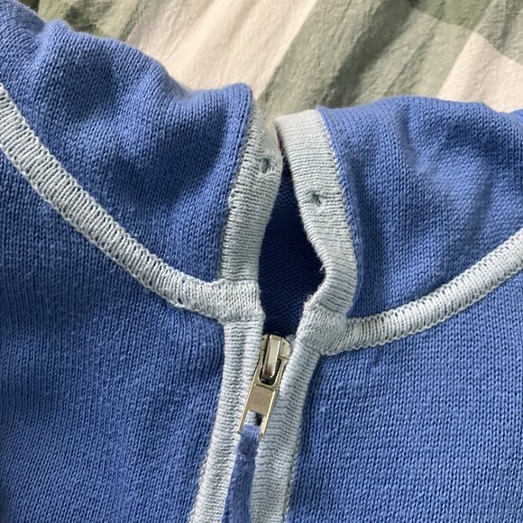 Zaket & Plover Wishes Come True Hoodie Womens L Blue Knit Full Zip Sweater - Picture 7 of 8